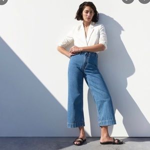 Everlane Edition 02 Wide Leg Crop Jeans Medium Wash